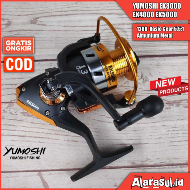 Reel Pancing Rill Pancing Murah YUMOSHI EK3000 EK4000 EK5000 Series Spinning 12 Ball Bearing