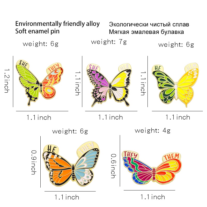 Bros Pin Model Butterfly Warna-Warni Untuk Aksesoris Pakaian