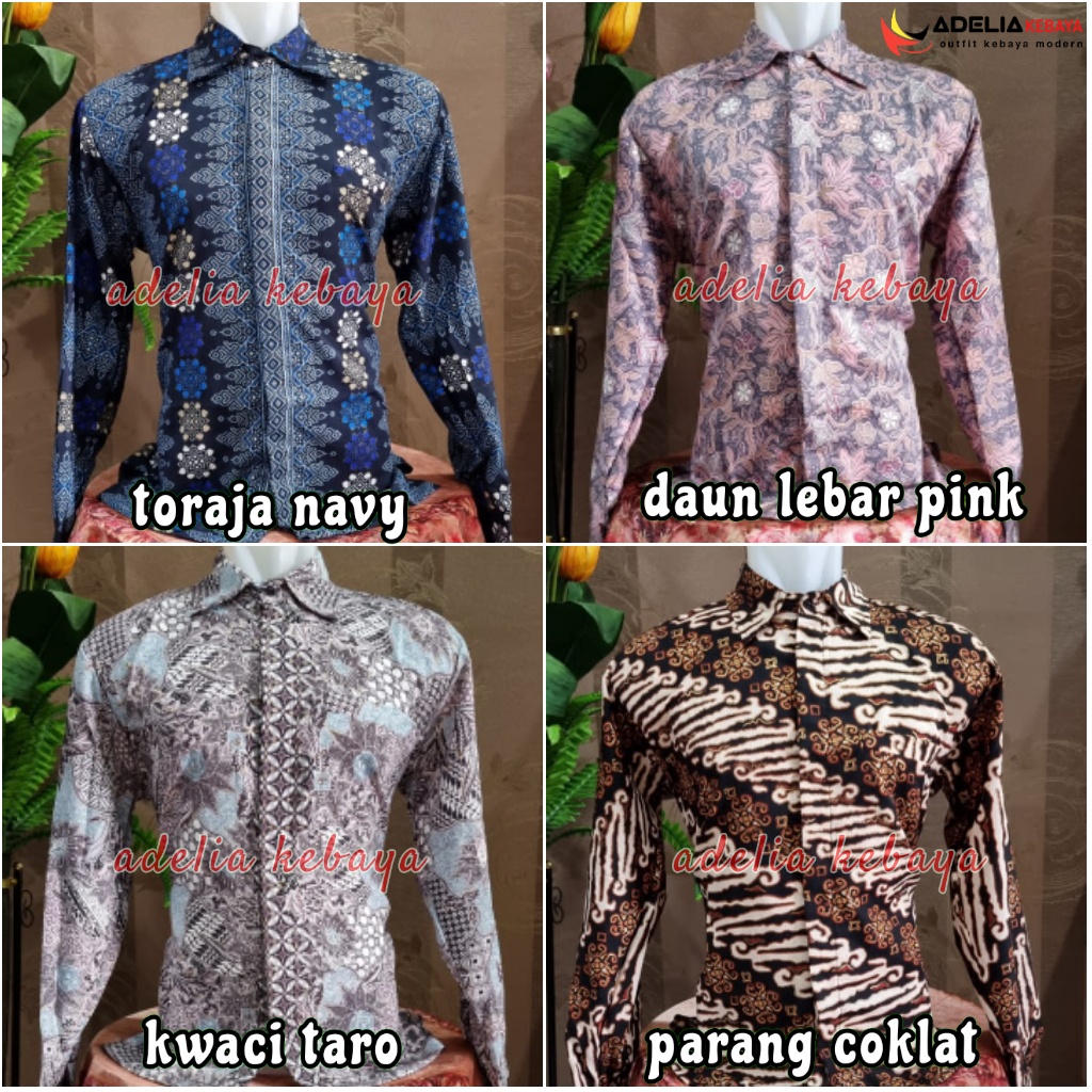 kemaja batik pria tangan panjang - baju kemeja -  pakaian pria - set batik couple kekinian - batik modern