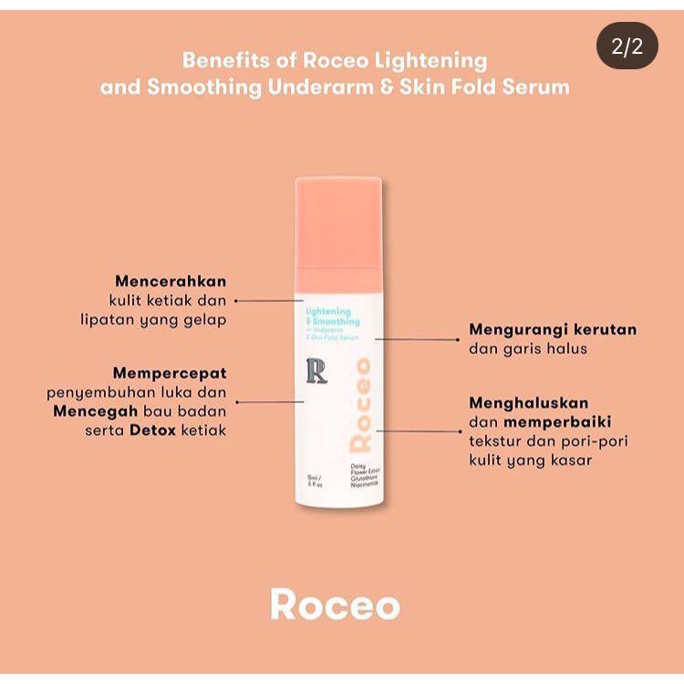 ROCEO Brightening Lightening And Smoothing Underarm Serum - Serum Krim Pemutih Pencerah Pelembab Lipatan Kulit