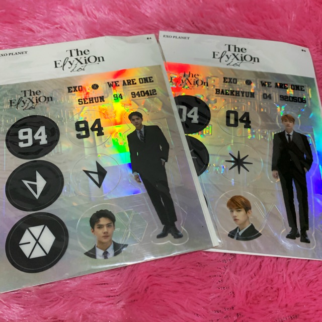 EXO Sehun Baekhyun Elyxion dot Deco Sticker Kit