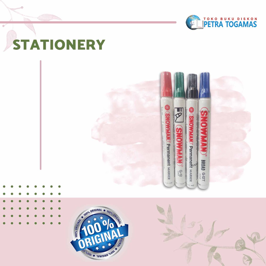 

SPIDOL G-12 PERMANENT SNOWMAN BIRU / HIJAU / HITAM / MERAH PERBIJI