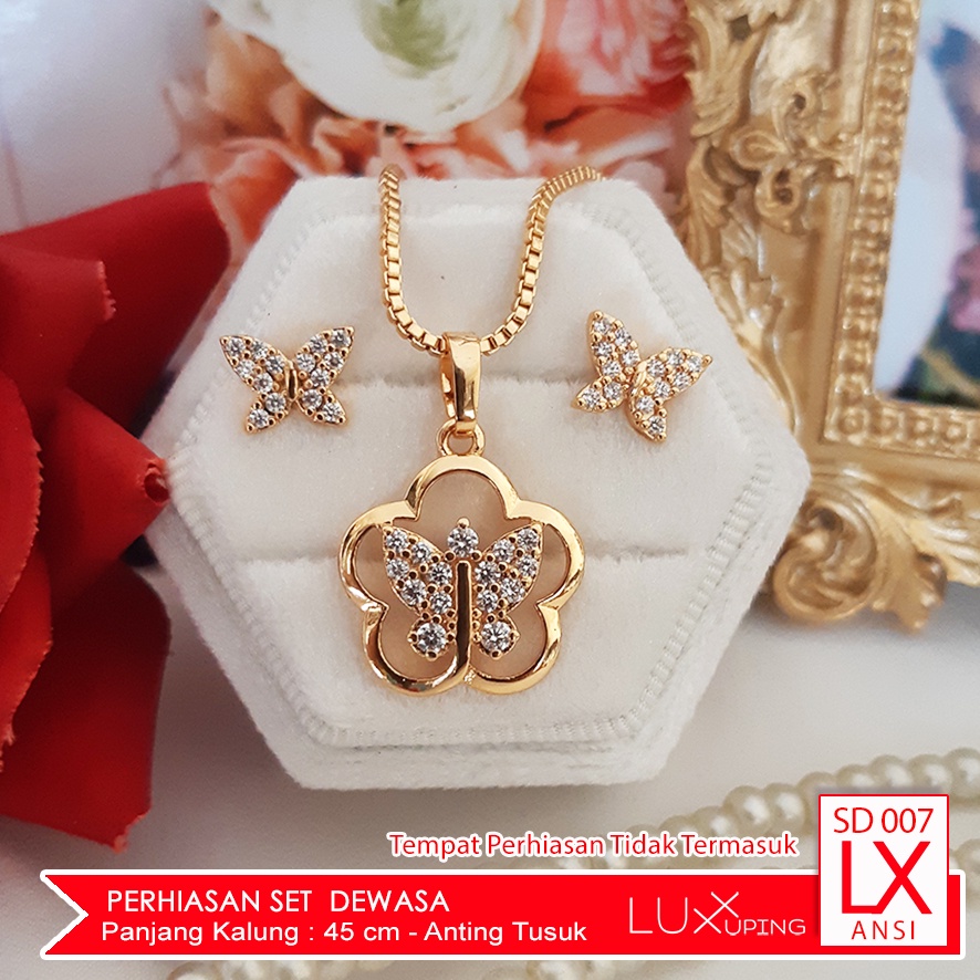 SD 007 Perhiasan Xuping Set Kalung Liontin dan Anting Tusuk Tanpa Display Perhiasan Luxx Xuping