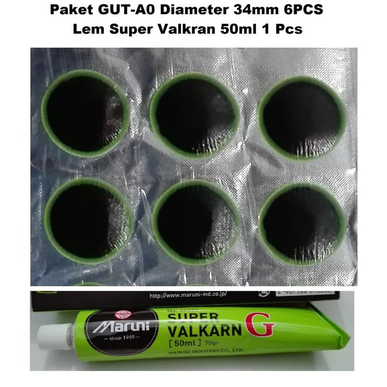 

Karet Tambal Ban Maruni GUT-A0 Diameter 34mm Isi 6pcs + Lem 50ml