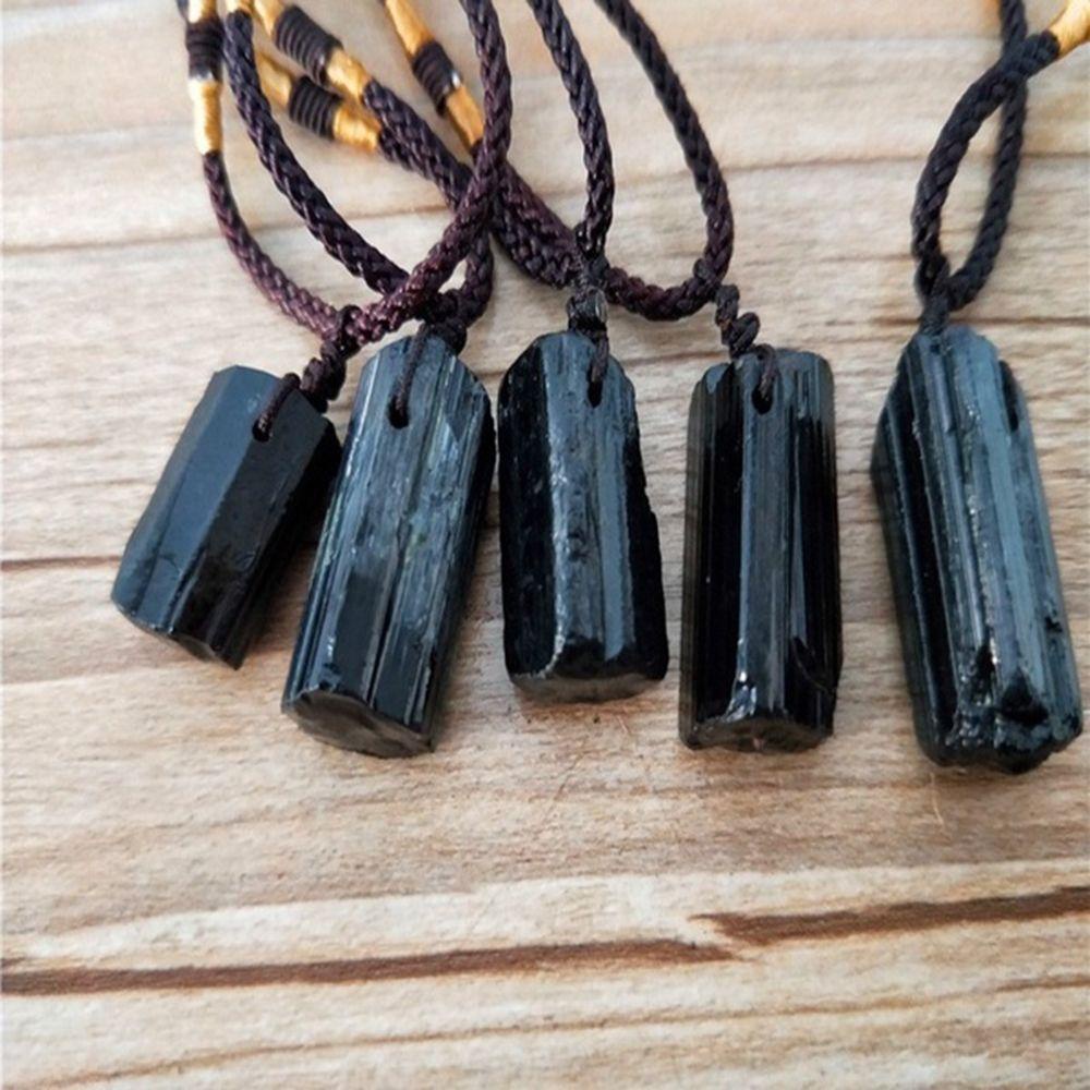 Lily Tourmaline Stone Pendant Fashion Batu Penyembuhan Permata Kristal Hitam