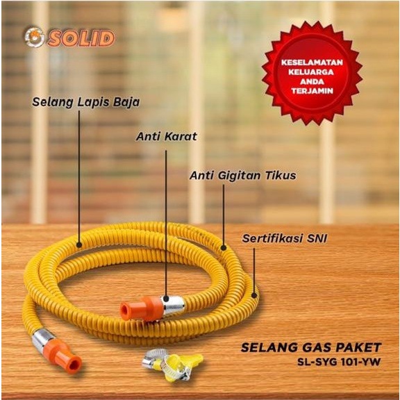 UTU Regulator + Solid Selang 1,8m Bundle (Lapis baja + Pressure Gauge)