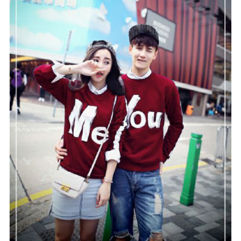 Sweater You Me Stripe Maroon / baju couple / sweater couple / baju keren / swater pasangan