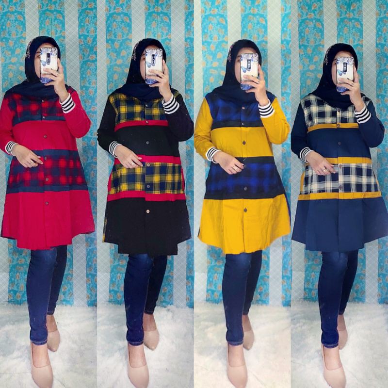 Tunik Katun Wanita Kemeja
