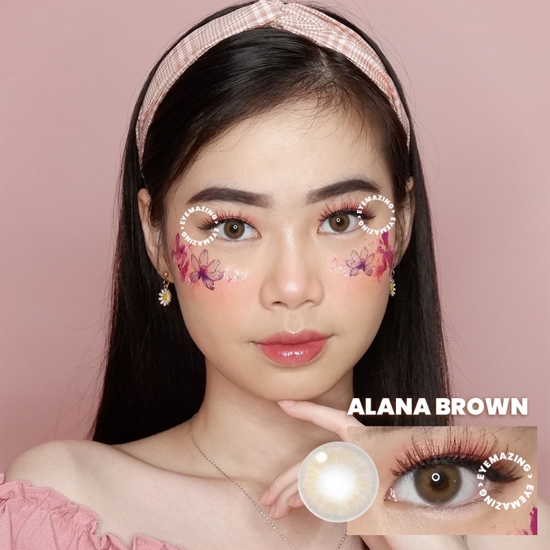 EYEMAZING Softlens - ALANA Gray / Brown / Blue / Green / Abu / Coklat / Biru / Hijau Normal Minus Beda Minus