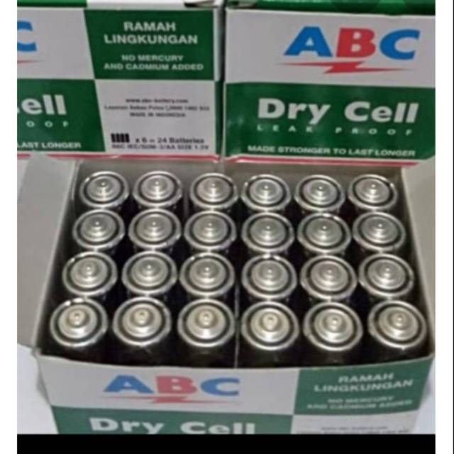 Grosir Baterai ABC AA Hijau 1 Pak Isi 24 Pcs