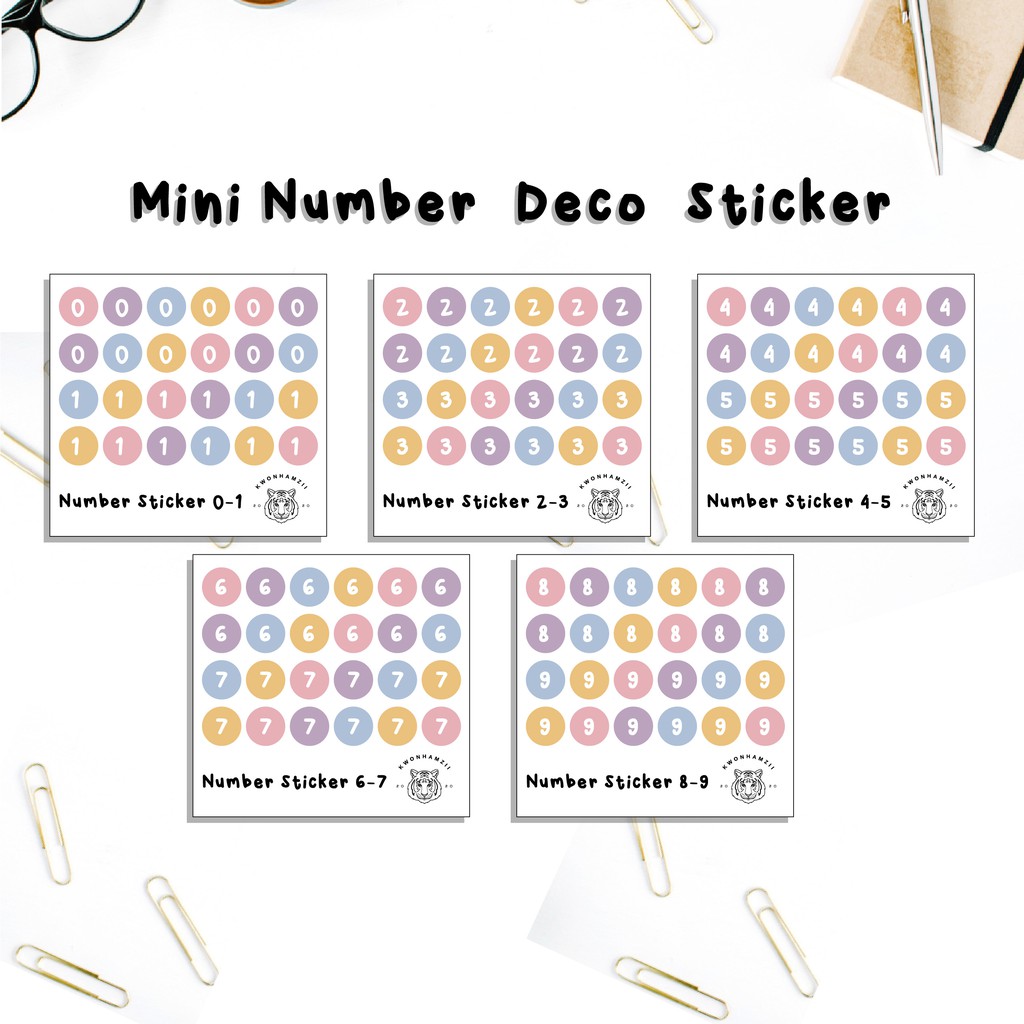 

Mini Number Deco Sticker Planner Journal Diary Scrapbook Stiker Alfabet