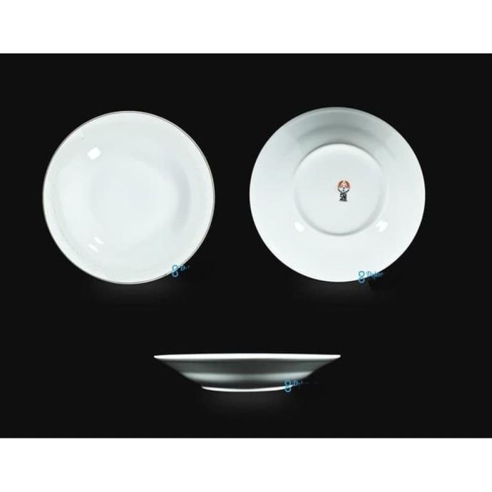 Silahkan Order] JM Piring Porselen Keramik Cekung 7" 17cm / Piring Sayur Resto Padang