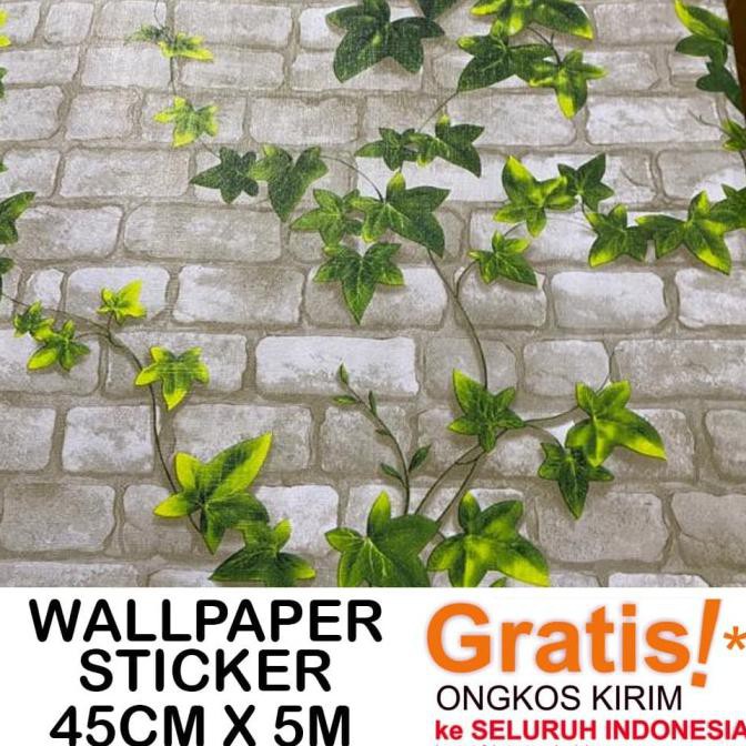 Jualan Wallpaper Stiker Dinding Pager Rambat 45Cmx5M - Daun Rambat Bagus