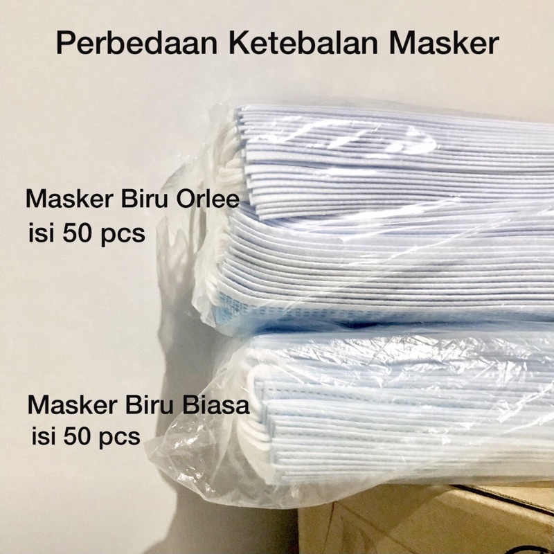 MASKER ORLEE BIRU TEBAL EARLOOP HEADLOOP HIJAB EARLOOP 3 PLY PER BOX ISI ± 50 PCS PER PACK BANJARMASIN KALIMANTAN | RUMIFY