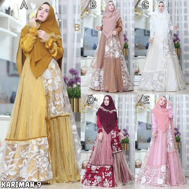 KARIMAH 9 by Baenetta (Dress syari, khimar, ranee bruggman, busana muslim, gamis motif, gamis pesta)