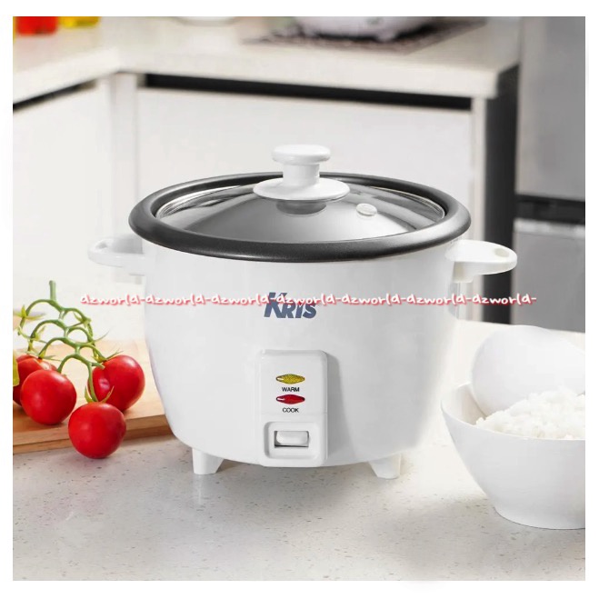 Kris Rice Cooker White 1L Penanak Nasi Warna Putih Cocok Untuk Anak Kost Travelling Krisbow Ricecooker Peralatan Alat Masak Nasi Dapur 1 litter 1 L