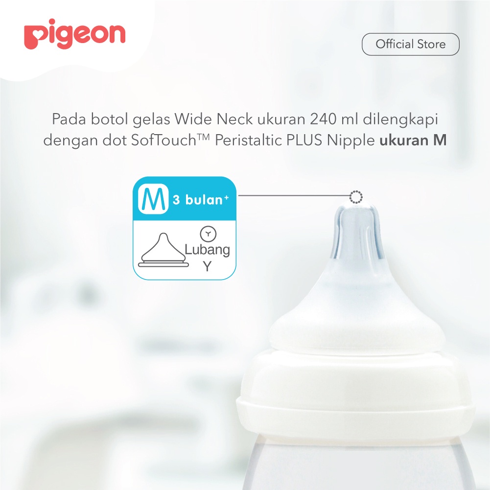 Pigeon Botol Susu Kaca Wide Neck - 240ml