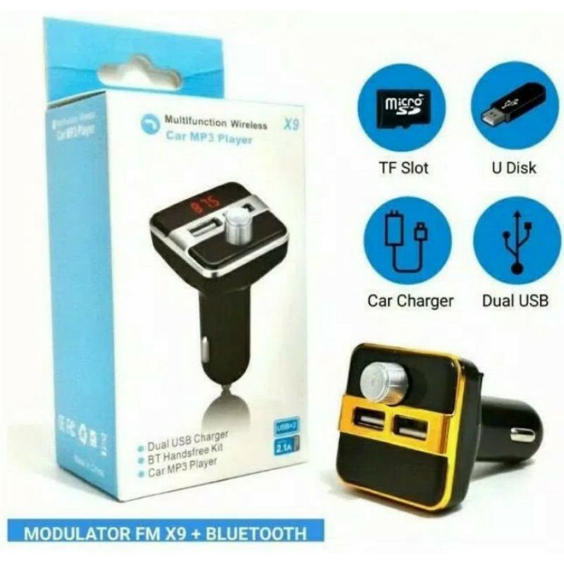 FM Modulator transmiter bluetooth Car kit X9