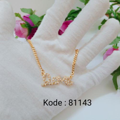 [BISA BAYAR DITEMPAT] P 81143 Kalung Set Liontin Lapis Emas Titanium Anti Karat Pusat Xuping Jakart