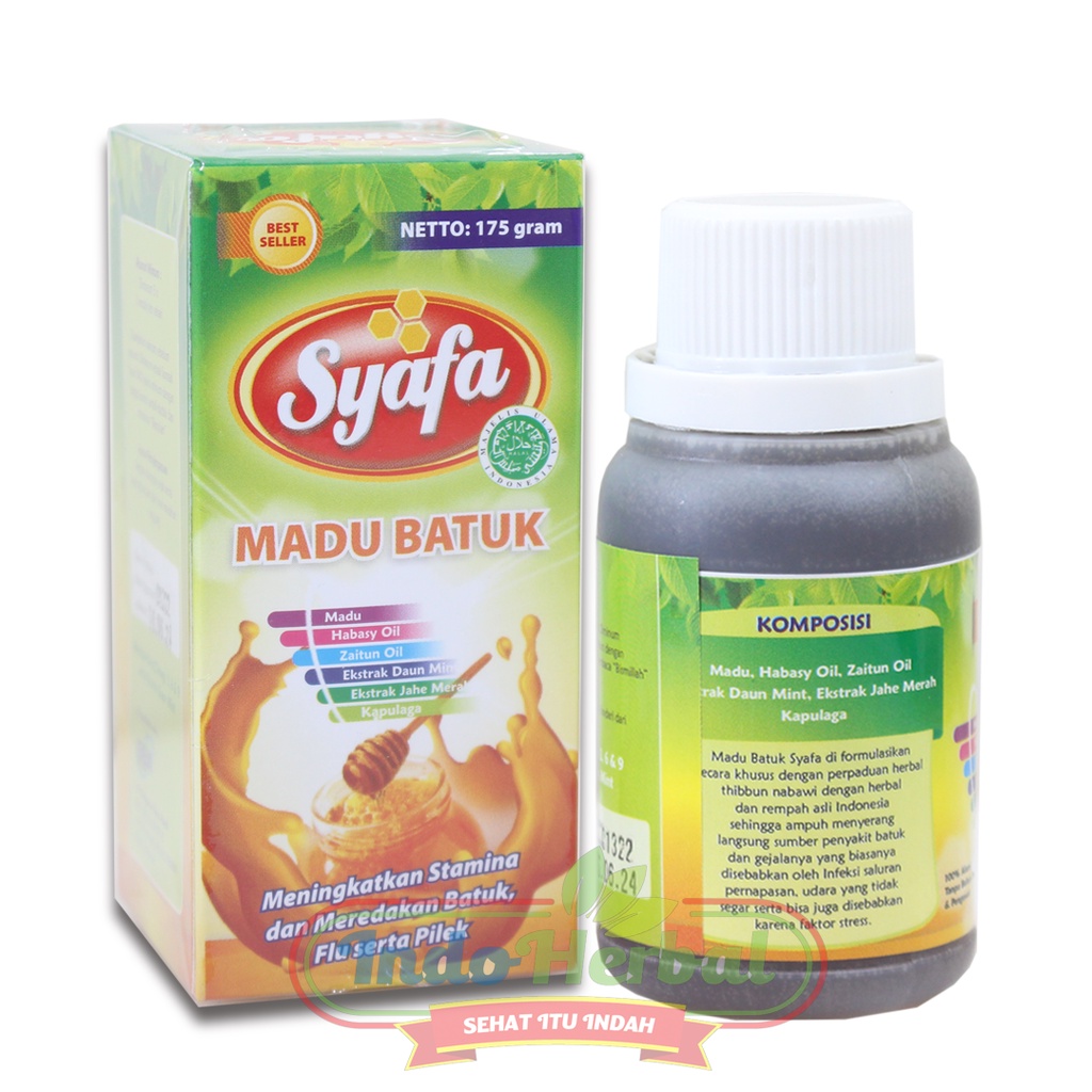 Madu Batuk Syafa Isi 175gr - Meningkatkan Daya tahan tubuh dan Meredakan Batuk Flu serta Pilek