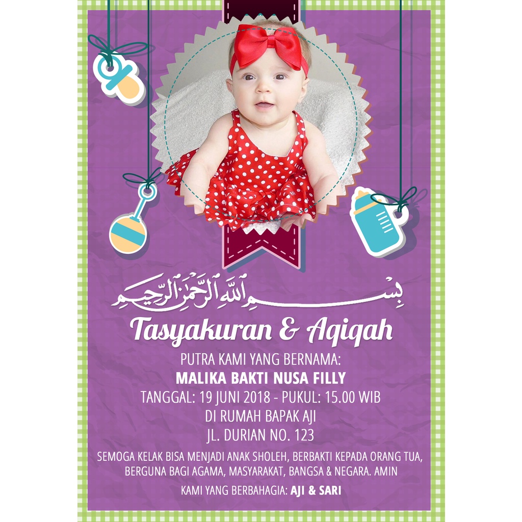 30 Template Desain Aqiqah Model Terbaru PSD Photoshop Siap edit