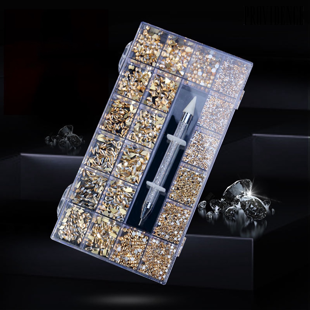 Providence 21 Grids/Box Nail Rhinestone Flat Head Irregular Shape Acrylic Luxury Shiny Nail Rhinestone for Beauty