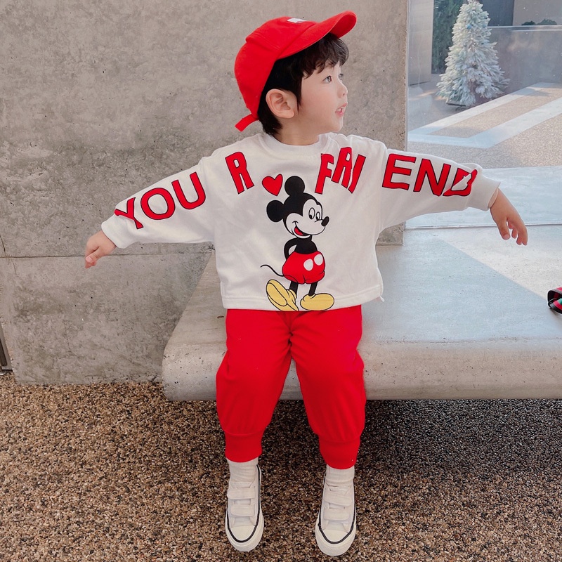 HappyOliver PASSWORD MKY FRIEND Setelan Sweater 1 - 7 Tahun Baju Anak BerKualitas
