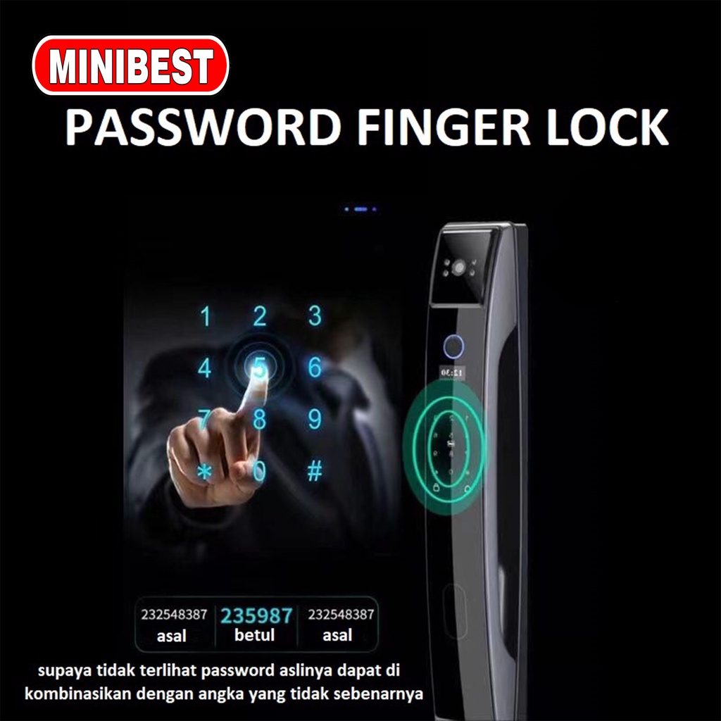 MB Smart Door Lock Door Lock Handle Fingerprint Waterprof - Kunci Pintu Digital