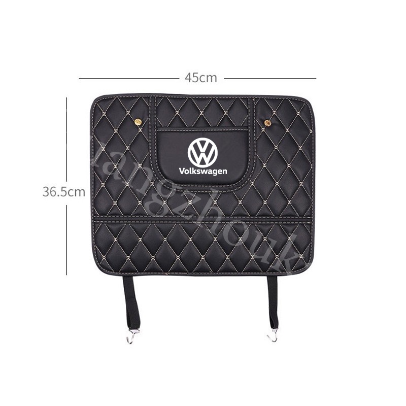 Kaen (Untuk Volkswagen Polo Golf) Cover Pelindung Belakang Jok Mobil Bahan Kulit Anti Tendangan