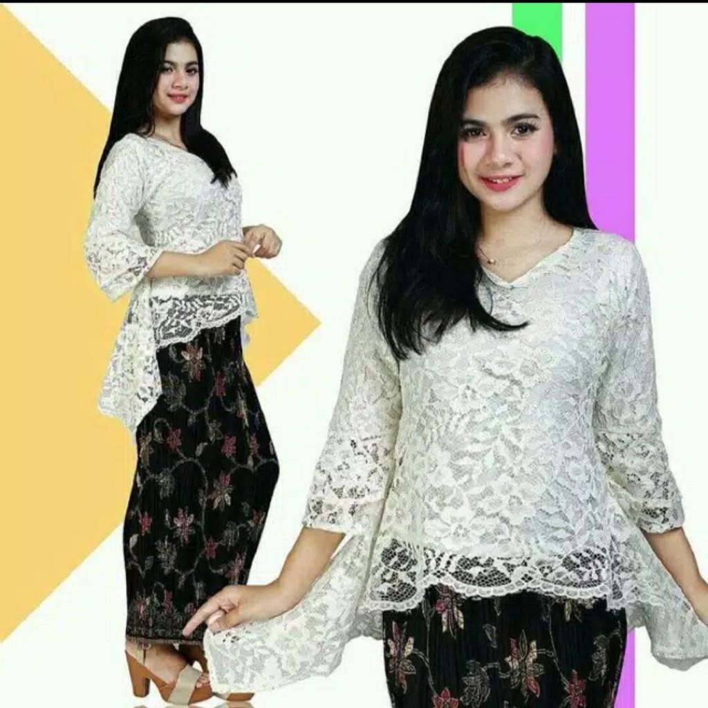 KEBAYA BIANCA ABU SET BROKAT /KEBAYA BIANCA NAVY/KEBAYA TERBARU