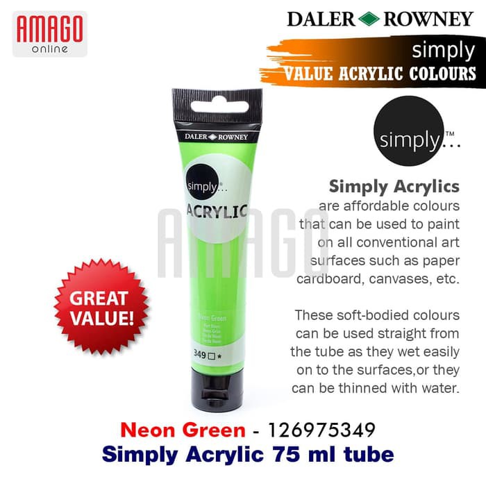 

DALER-ROWNEY Simply Acrylic Paint 75 ml - Neon Green - 126975349