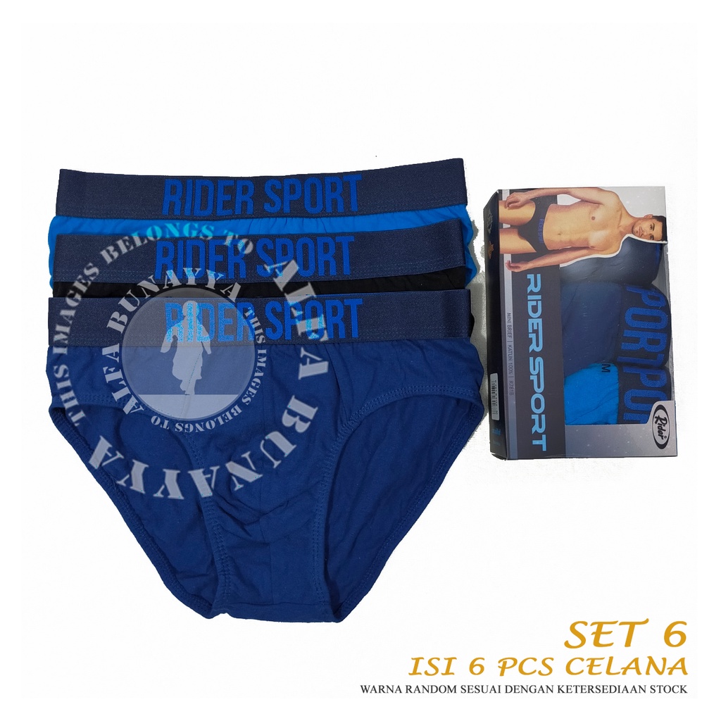 3 Celana Dalam Pria RIDER SPORT BRIEF R781B - CD Dewasa - Remaja - Katun