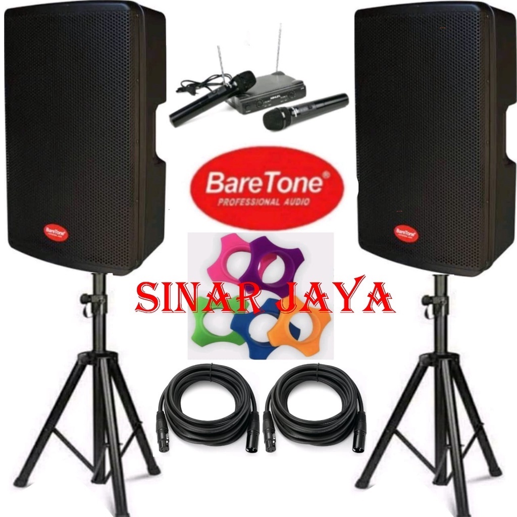 Paket Speaker Aktif ACTIVE BARETONE 15 inch 500 watt 500watt MAX15RC ORIGINAL COMPLETE FREE ACC