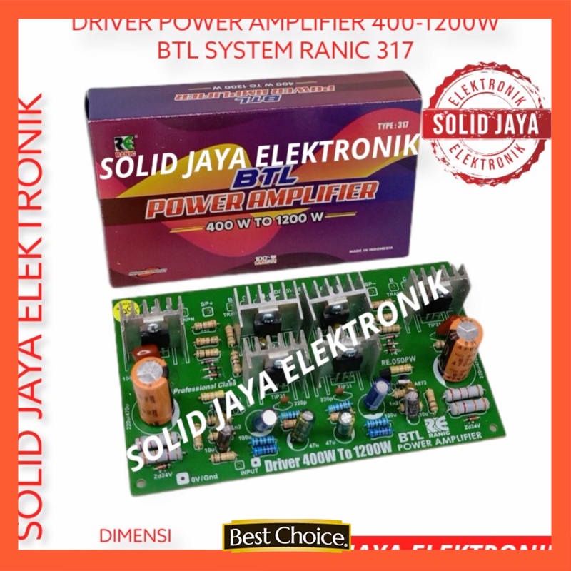 KIT DRIVER POWER AMPLIFIER BTL SYSTEM 400 - 1200W MONO RANIC 317