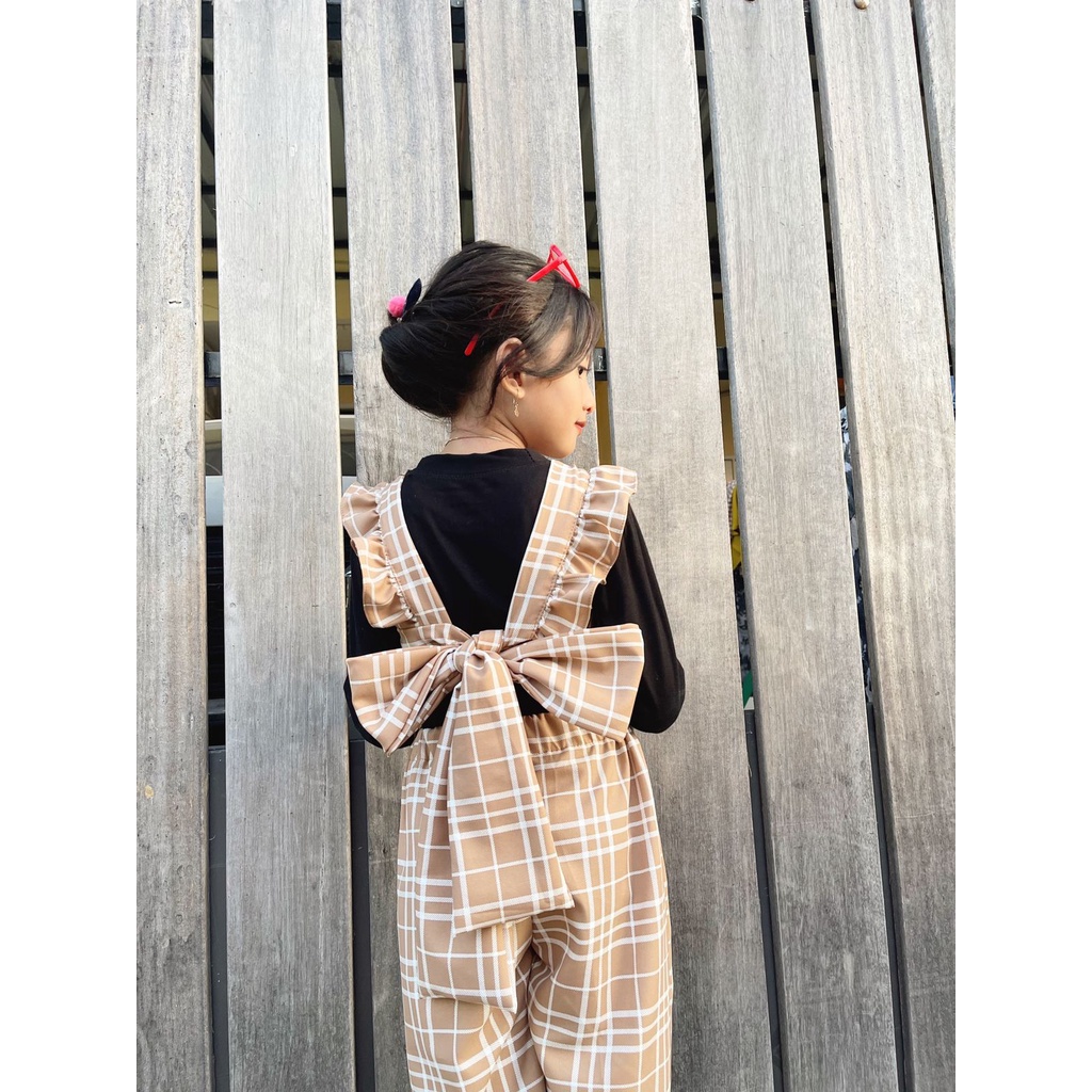 Overall AWRA belakang pita anak / one set vest/ setelancelana anak/ setelan anak / overall anak / setelan celana anak / gamis anak / overall Reina anak anak / one set nayla / overall pita belakang anak buy dyoura.id