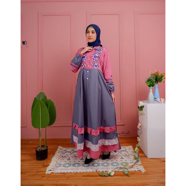 GAMIS TOYOBO BORDIR DADA || BORDIR KERAH || TOYOBO PREMIUM || HIGH QUALITTY || CRYSTAL
