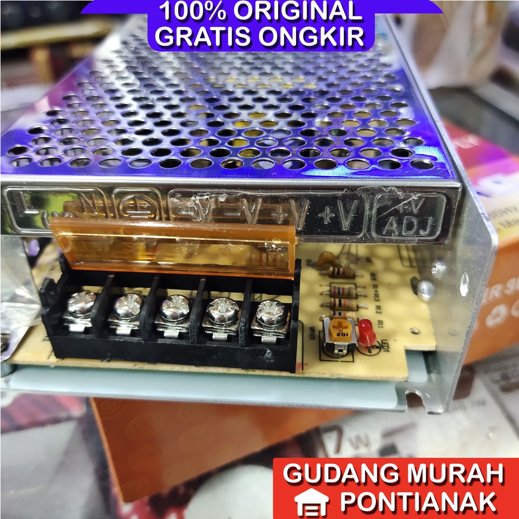 Adaptor 12V 10A power supply Bossecom cocok untuk LEd strip CCTV dan elektronik 12V lainnya