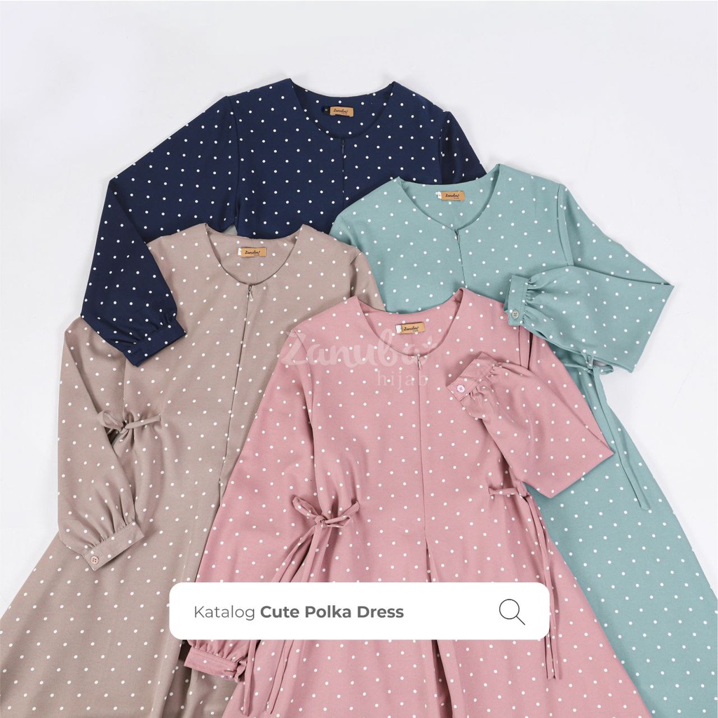 Gamis Cute Polka Dress by Zanuba Hijab (DRESS ONLY)