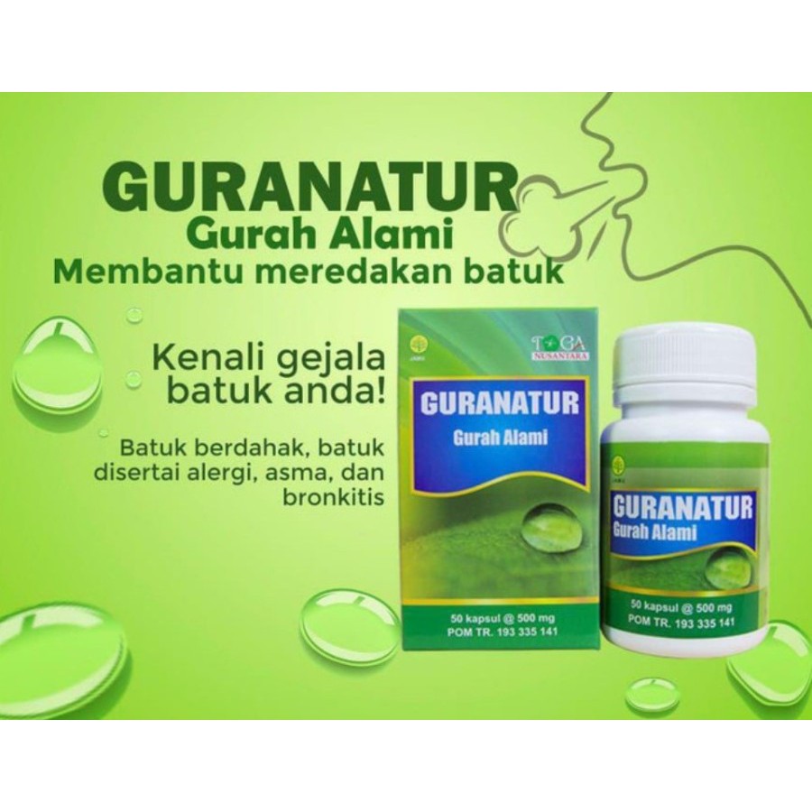 Guranatur Gurah Alami Herbal Pereda Batuk, Sinus dan Peluruh Dahak