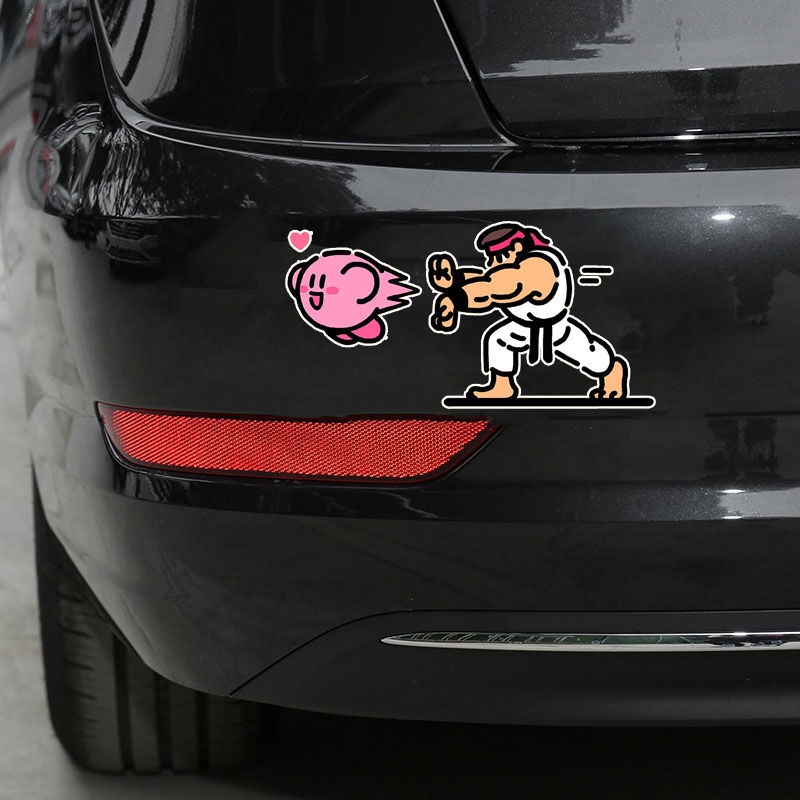 Kirby&amp;KOF Persendian Nama Mobil Stiker Tahan air Sepeda motor Stiker Kaca depan Dekorasi Stiker