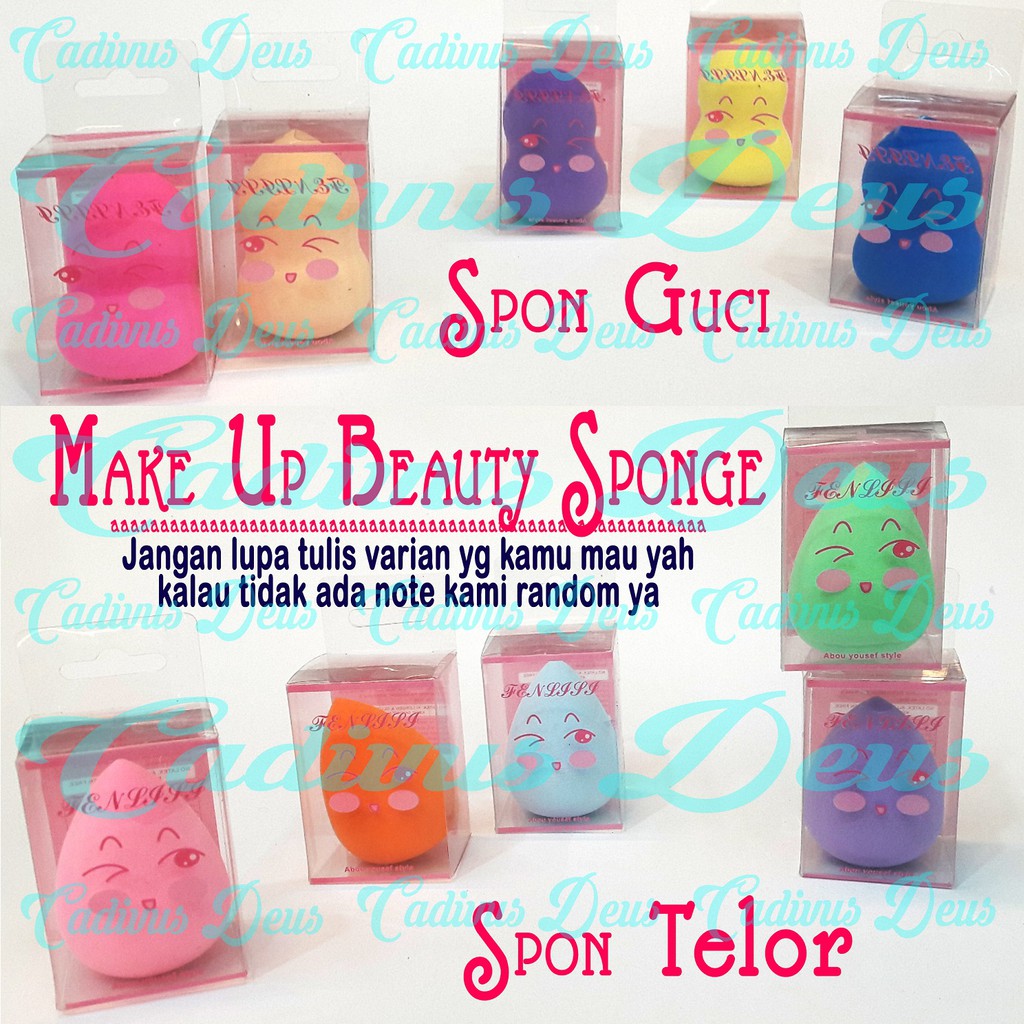 MAKEUP SPONGE PUFF / SPON TELOR / SPON GUCI - NGEMBANG and LEMBUT / KEMASAN MIKA KOTAK