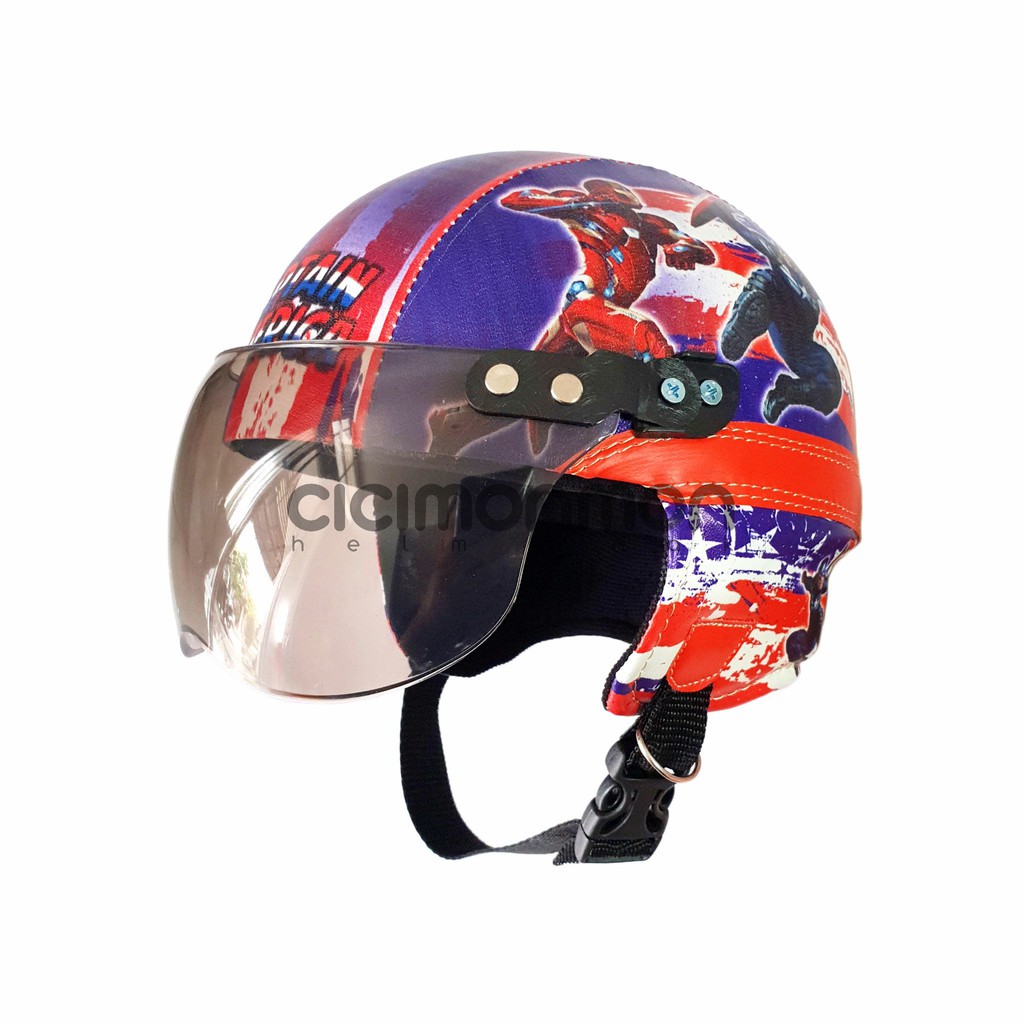 SPECIAL Helm Anak Retro Karakter Captain America