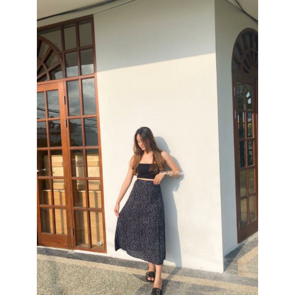 SKIRT POLKA-Hitam