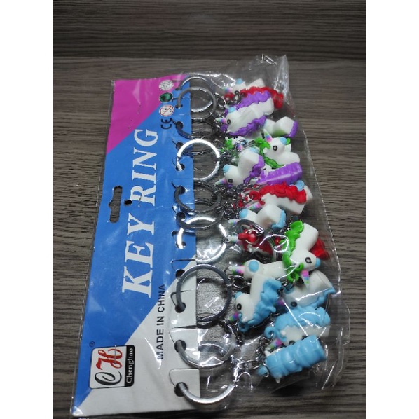 12 pcs gantungan tas kunci model unicorn