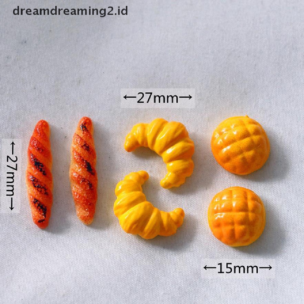 (LIKE) 6pcs Mainan Miniatur Roti Croissant Untuk Dekorasi Rumah Boneka