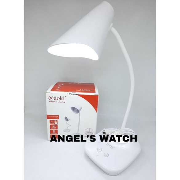 angelswatch lampu meja belajar led emergency cas aoki AK-6050 lampu meja belajar led chargeable original