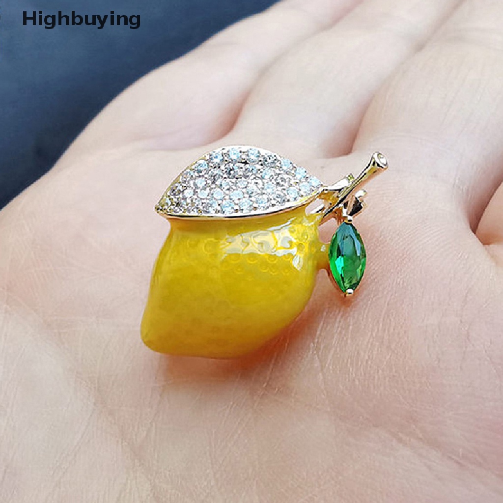 Hbid Bros Pin Enamel Casual Desain Lemon Kuning Untuk Wanita / Pesta Pernikahan / Hadiah