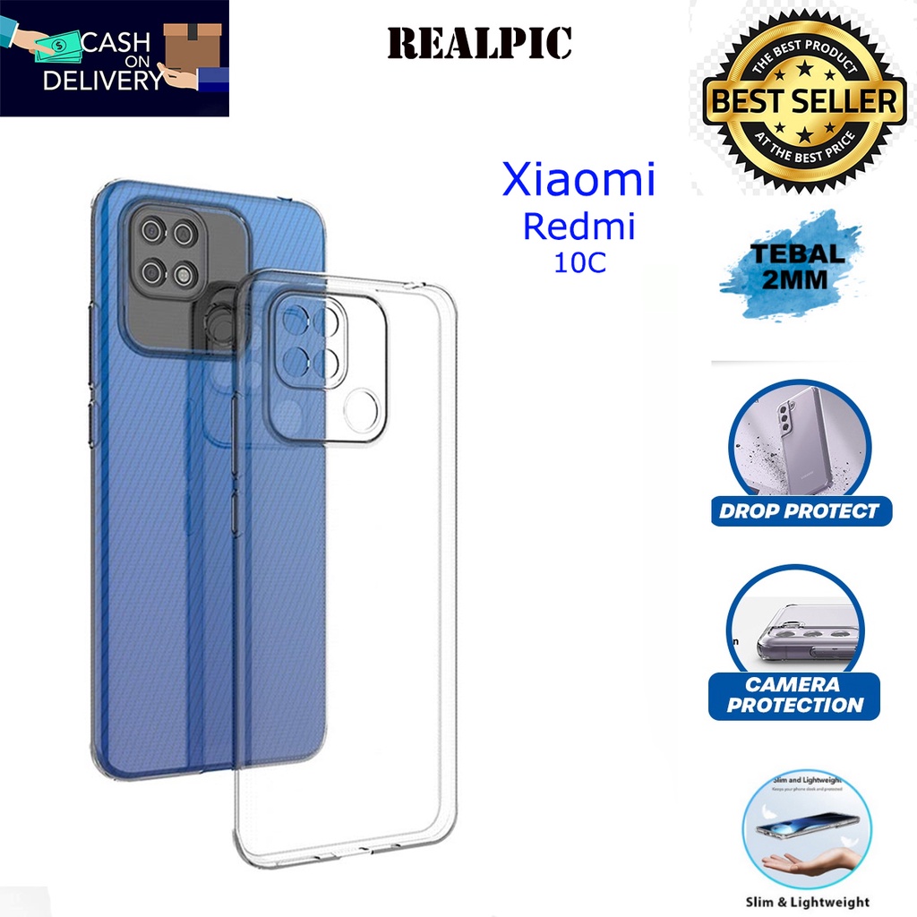 Case Xiaomi Redmi 10C Casing Clear HD KETEBALAN 2MM BENING TRANSPARAN TPU Premium Softcase