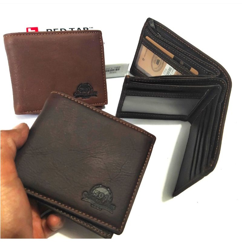 dompet pria kulit asli 100% 3 dimensi 5O1 impor