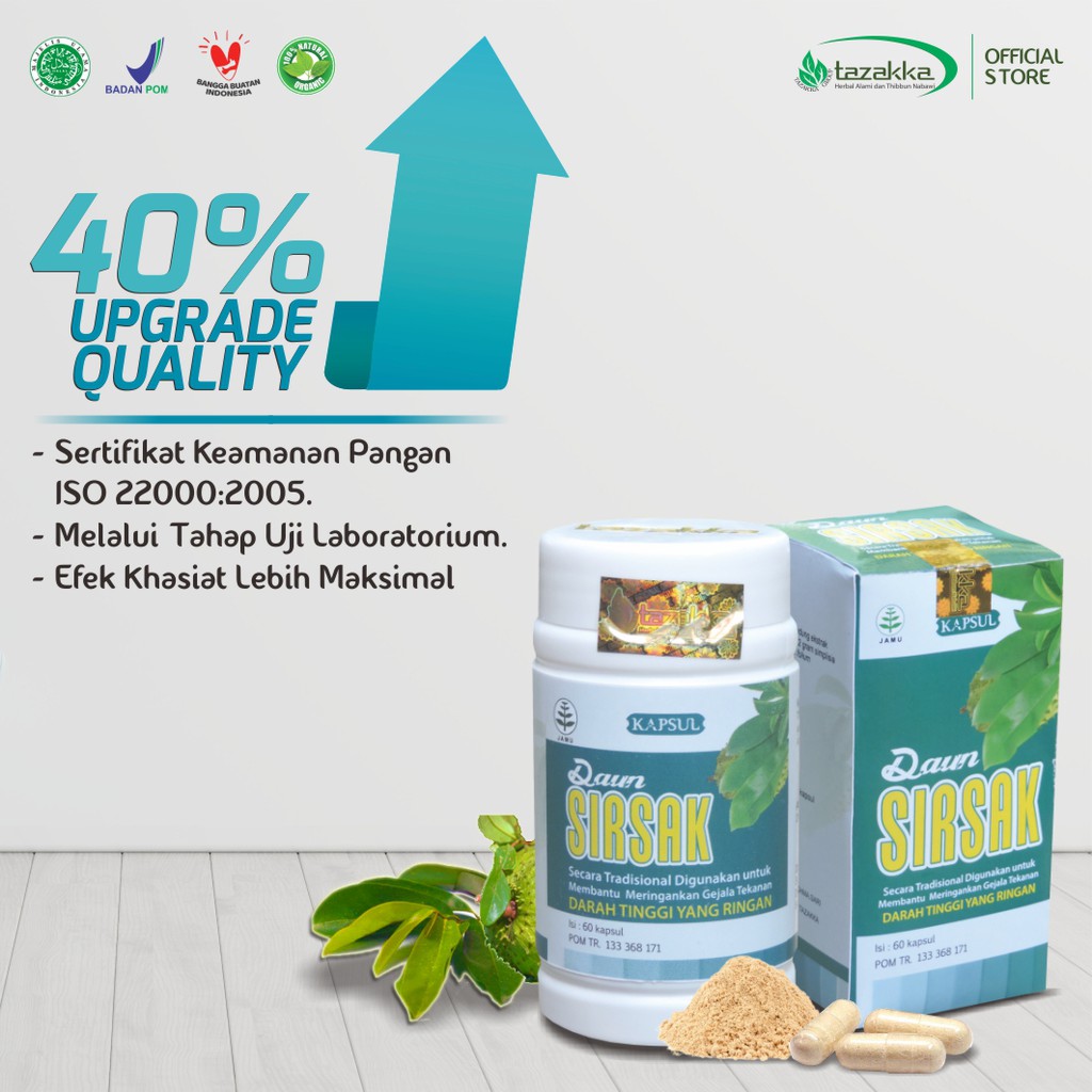 Obat Kanker | Obat Tumor Herbal | Kapsul Herbal Daun Sirsak isi 60 Kapsul HALAL BPOM Origina Ampuh